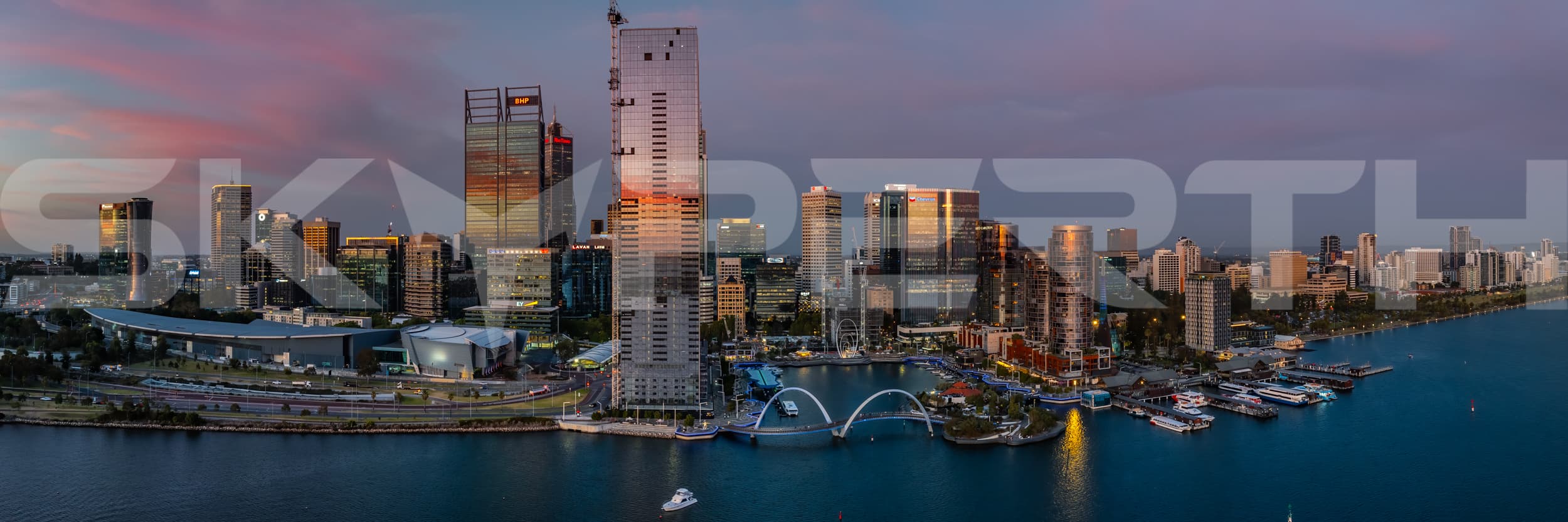 Sunset Reflections at Elizabeth Quay, Perth