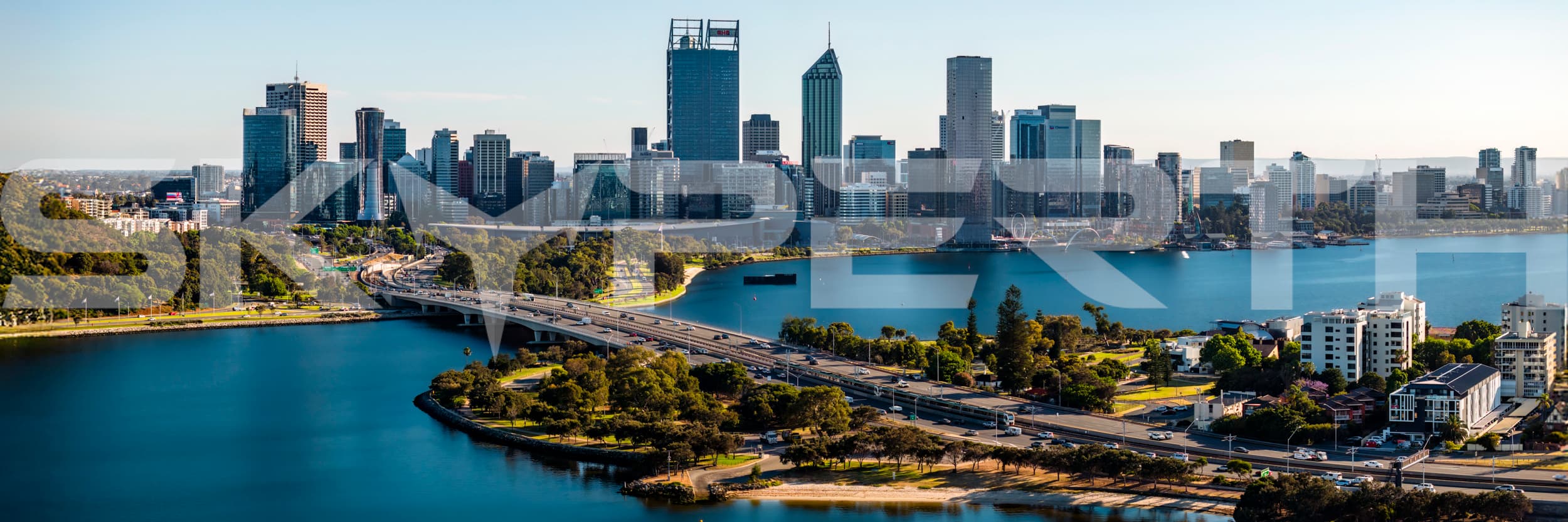 Perth Panorama Featuring Narrows Bridge