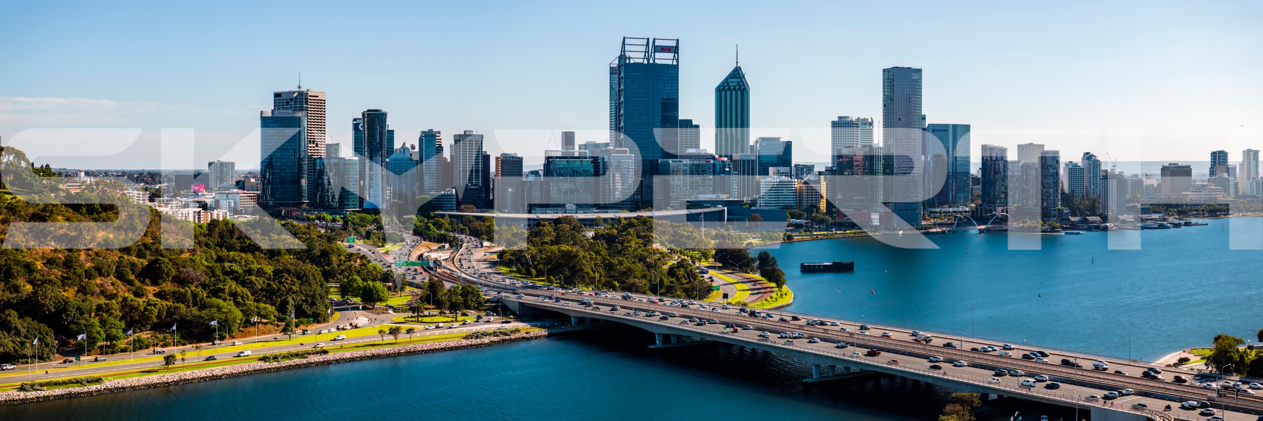 Perth’s Morning Panorama with Freeways