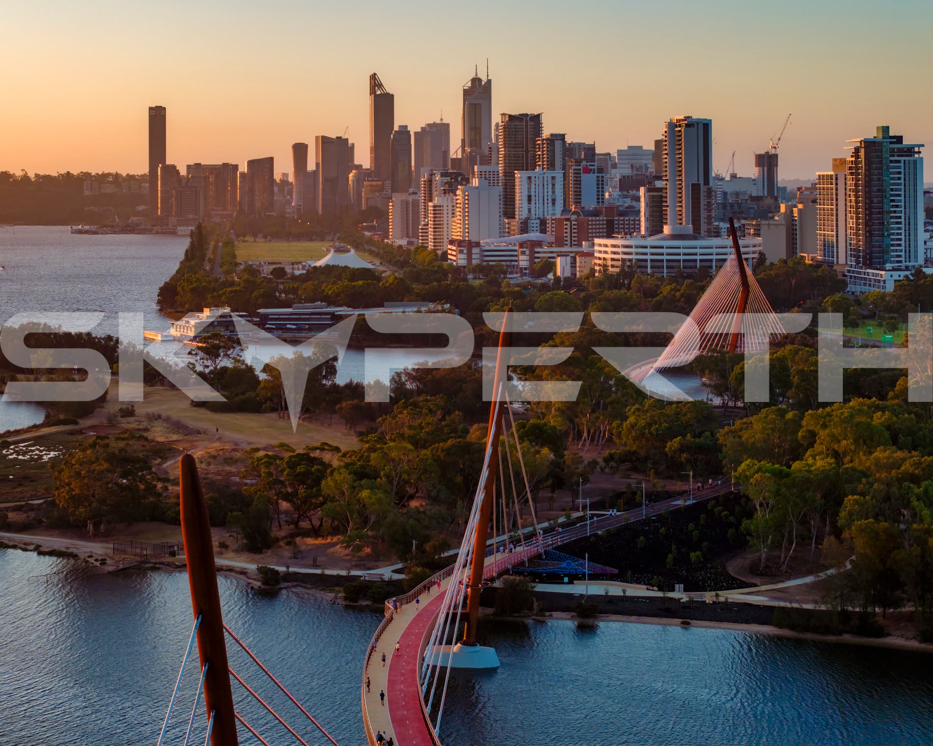 Twilight Reflection on Swan River, Boorloo Bridge, Perth