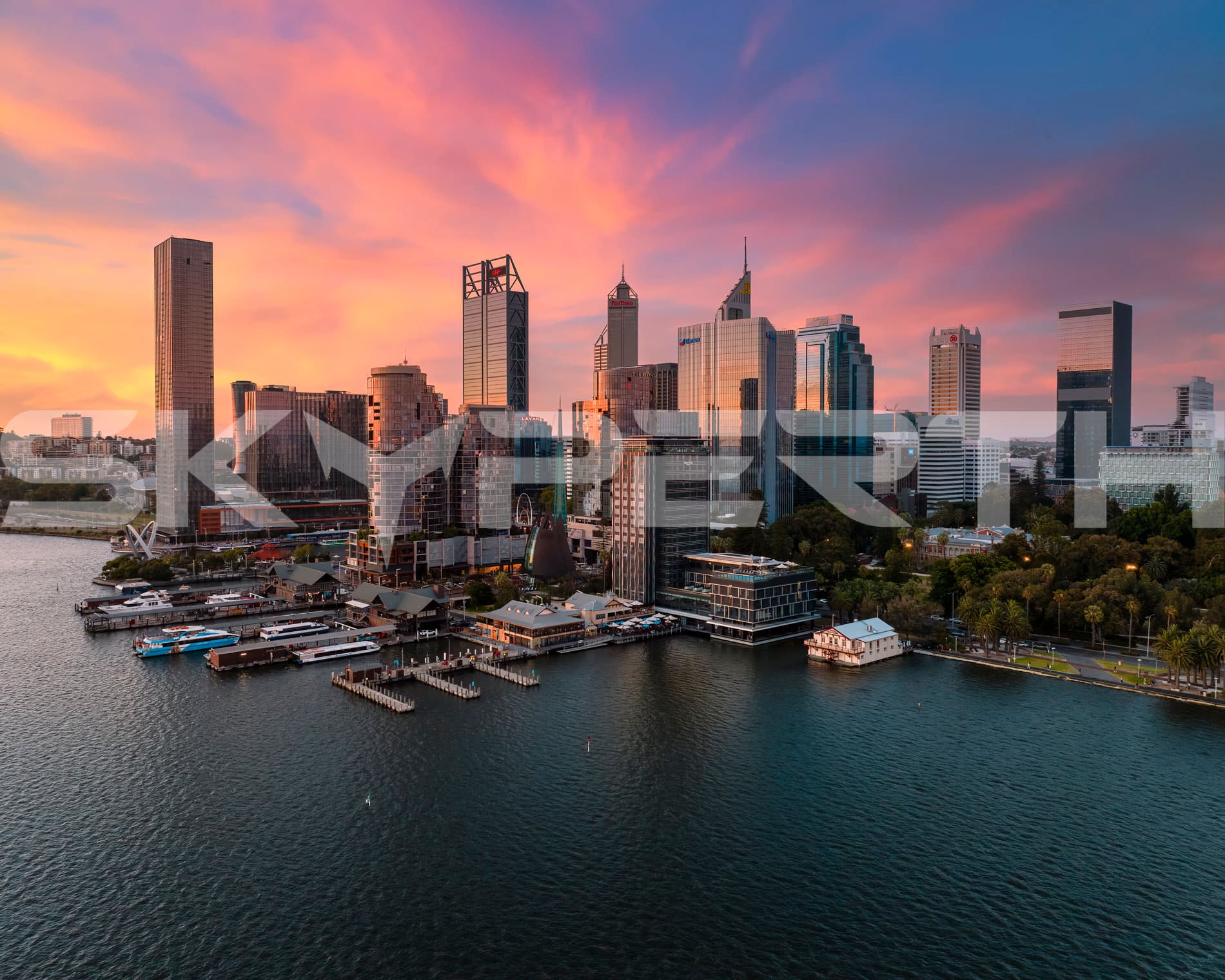 Sunset Fantasy Skies – Perth City